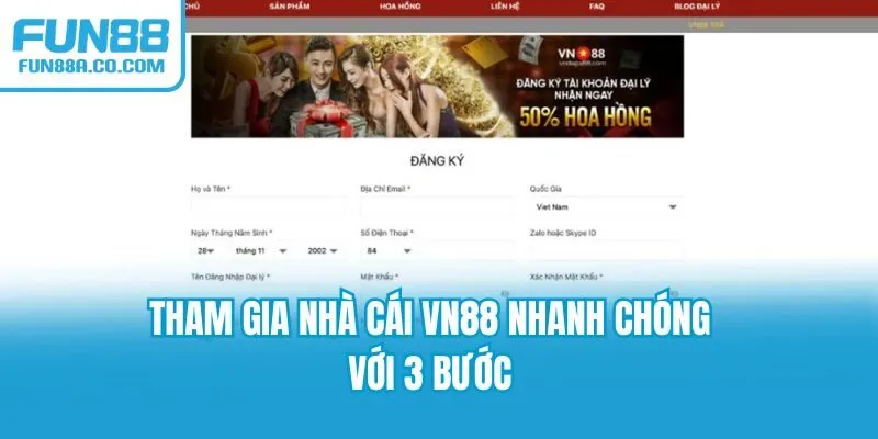 Tham gia nhà cái VN88 nhanh chóng với 3 bước